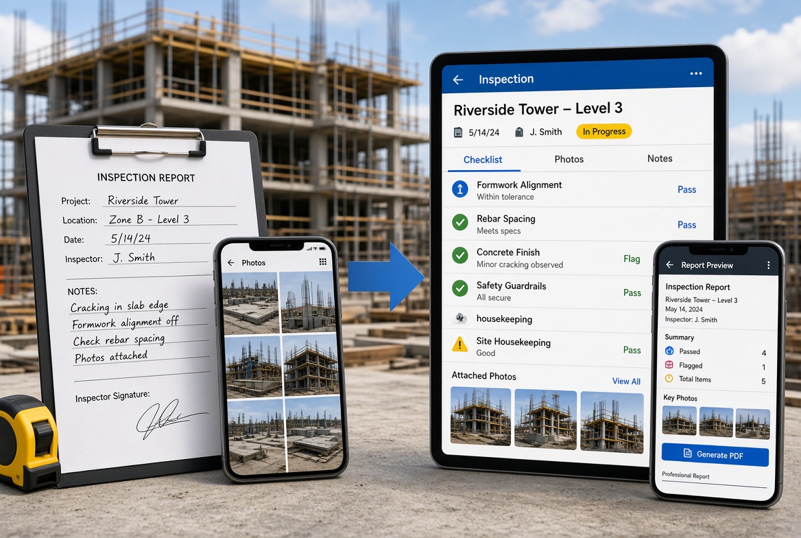 Construction Inspection Software vs Traditional Reporting Methods: A Workflow Comparison