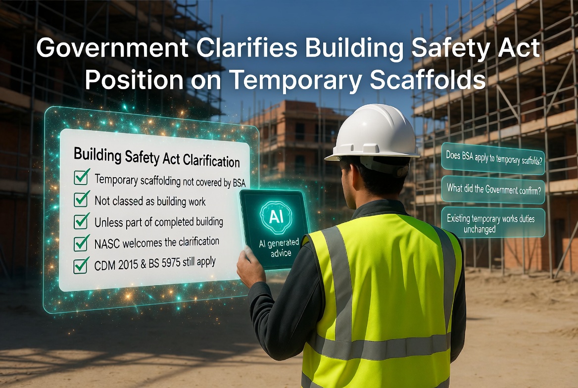 Government clarifies Building Safety Act position on temporary scaffolds